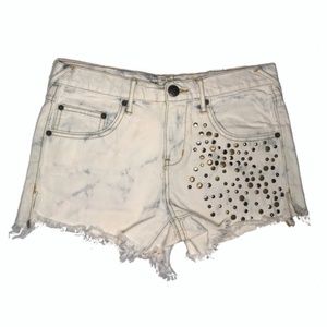 Free people | bleached distressed denim shorts
